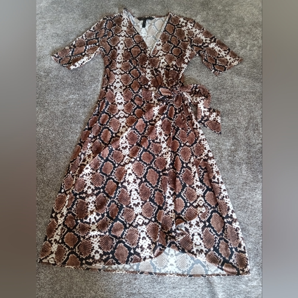 BCBGMaxAzria Malena Tart Combo snake print wrap dress